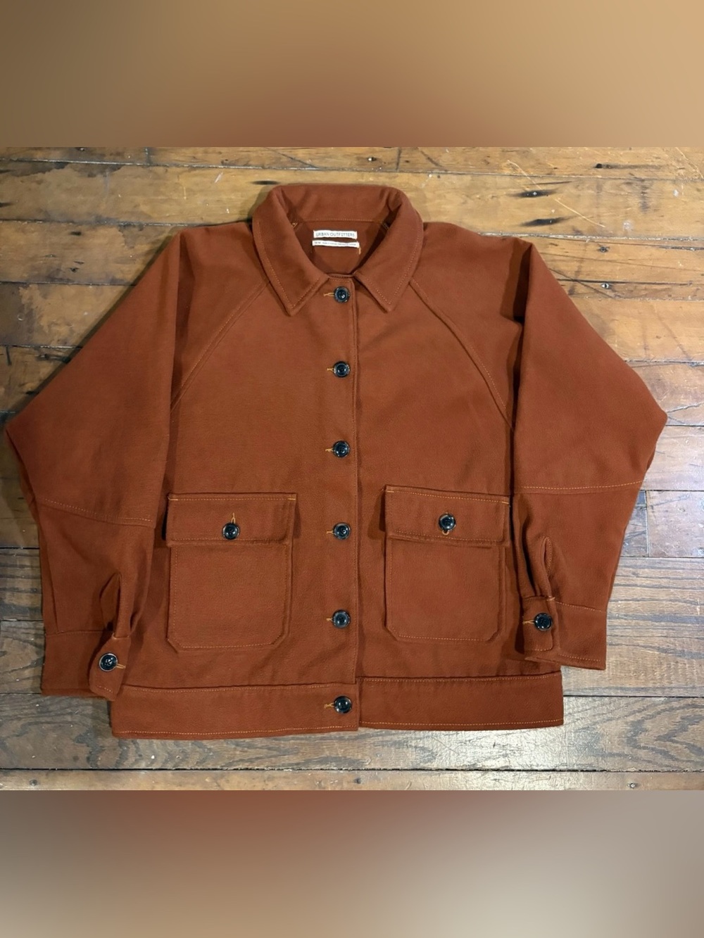Urban Outfitters Rust Utility Button-Front Jacket